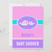ピンククジラベビーシャワー招待状 招待状 (裏面)