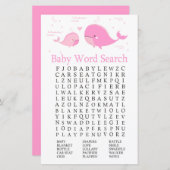 ピンククジラ赤ちゃんシャワー語検索ゲーム (正面/裏面)