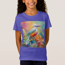 ピンククチバシの赤い胸の幻想的な鳥 Tシャツ