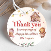 ピンククッキーのクリスマスバースデーパーティーメッセージカード フェイバータグ