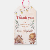 ピンククッキーのクリスマスバースデーパーティー ギフトタグ (正面)