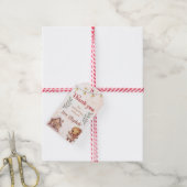 ピンククッキーのクリスマスバースデーパーティー ギフトタグ (より糸付き)