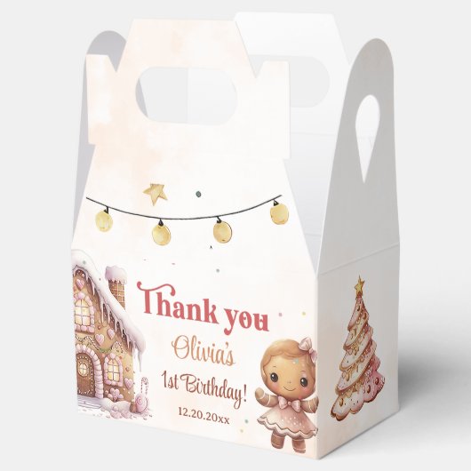 ピンククッキーのクリスマスバースデーパーティー フェイバーボックス (オープン)