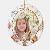 ピンククッキーのクリスマスパーティー写真 セラミックオーナメント (左)