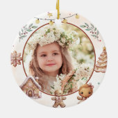 ピンククッキーのクリスマスパーティー写真 セラミックオーナメント (裏面)