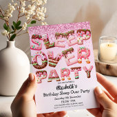 ピンククッキーのレタースリープバーバースデーパーティー 招待状