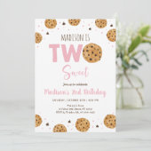 ピンククッキーツースイーツセカンド誕生日 招待状 (スタンド正面)