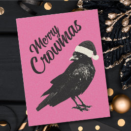 ピンククメリーロマスクリスマスホリデーハガキ シーズンポストカード