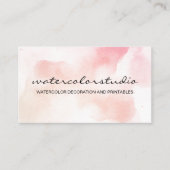 ピンククラウドアー絵画トの抽象芸術ブラシ水彩 名刺 (正面)