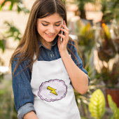 ピンククラウドイエロー稲妻ボルトアダルトエプロン スタンダードエプロン