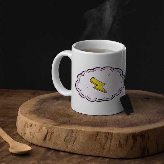 ピンククラウドイエロー稲妻ボルトコーヒーマグ コーヒーマグカップ