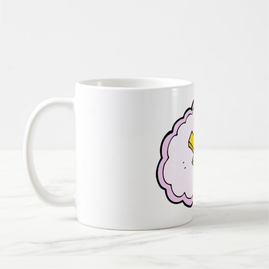 ピンククラウドイエロー稲妻ボルトコーヒーマグ コーヒーマグカップ (左)