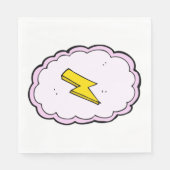 ピンククラウドイエロー稲妻ボルトナプキンス スタンダードランチョンナプキン (正面)
