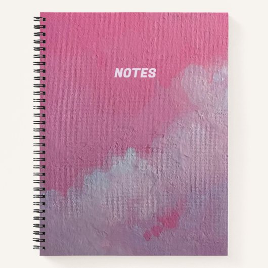 ピンククラウドコットンキャンディーノートオリジナルアート ノートブック (正面)