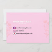 ピンククラウドハートサンキューカードスモールビジネス 招待状 (正面)