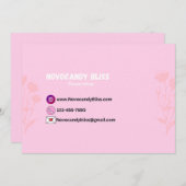 ピンククラウドハートサンキューカードスモールビジネス 招待状 (正面/裏面)