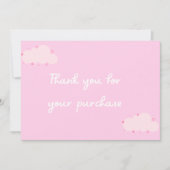 ピンククラウドハートサンキューカードスモールビジネス 招待状 (正面)