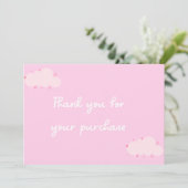 ピンククラウドハートサンキューカードスモールビジネス 招待状 (スタンド正面)