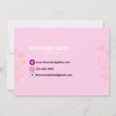 ピンククラウドハートサンキューカードスモールビジネス 招待状 (裏面)