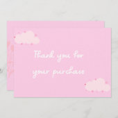 ピンククラウドハートサンキューカードスモールビジネス 招待状 (正面/裏面)