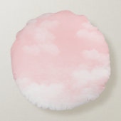 ピンククラウドバープクロスの美しい宮殿 ラウンドクッション (裏面)