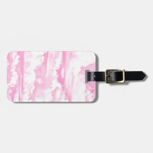 ピンククラウドファッション背景 ラゲッジタグ (正面横)