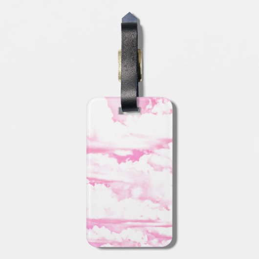ピンククラウドファッション背景 ラゲッジタグ (裏面縦)