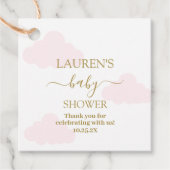 ピンククラウドベビーシャワーガール フェイバータグ (正面)