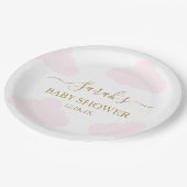 ピンククラウドベビーシャワーガール ペーパープレート (アングル)