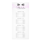 ピンククラウドメイクアップアーティストまつげ価格表 ラックカード (正面)