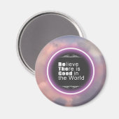 ピンククラウドライトリングや輪メッセージマグネット マグネット (正面/裏面)