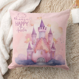 ピンククラウド上のハッピーパレスを選択 クッション