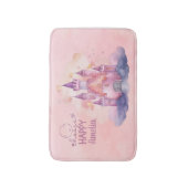 ピンククラウド上のハッピーパレスを選択 バスマット (正面縦)
