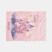 ピンククラウド上のハッピーパレスを選択 フリースブランケット (正面(横))