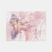 ピンククラウド上の特別宮殿 フリースブランケット (正面(横))