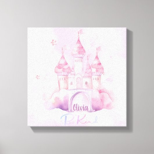 ピンククラウド上の親切な宮殿カスタマイズ可能 キャンバスプリント (正面)