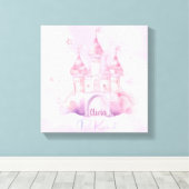ピンククラウド上の親切な宮殿カスタマイズ可能 キャンバスプリント (インサイチュ (ウッドフロア))