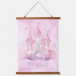ピンククラウド上の親切な宮殿カスタマイズ可能 吊り下げ型タペストリー