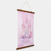 ピンククラウド上の親切な宮殿カスタマイズ可能 吊り下げ型タペストリー (傾斜あり)