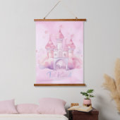 ピンククラウド上の親切な宮殿カスタマイズ可能 吊り下げ型タペストリー (寝室)