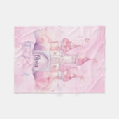 ピンククラウド上の親切な宮殿 フリースブランケット (正面(横))