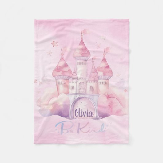 ピンククラウド上の親切な宮殿 フリースブランケット (正面)