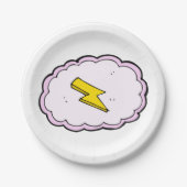 ピンククラウド稲妻 ペーパープレート (正面)