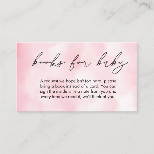 ピンククラウド9ベビーシャワーブックベビー エンクロージャーカード (正面)