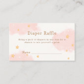ピンククラウド9女の子おむつラッフルベビーシャワー エンクロージャーカード (正面)