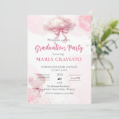 ピンククラウド&バルーン卒業パーティー招待状 招待状 (スタンド正面)