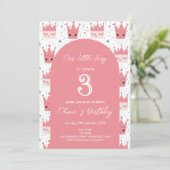 ピンククラウンズフェアリーテイル子供の誕生日パーティー 招待状 (スタンド正面)