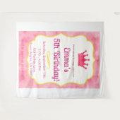 ピンククラウンバースデー招待状 | zazzlemade マジック タペストリー (正面(横))