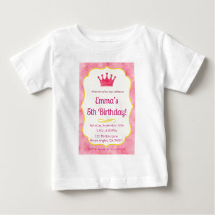 ピンククラウンバースデー招待状   zazzlemade マジック ベビーTシャツ