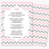 ピンククラウンベビーシャワー詩を添えてありがとう サンキューカード